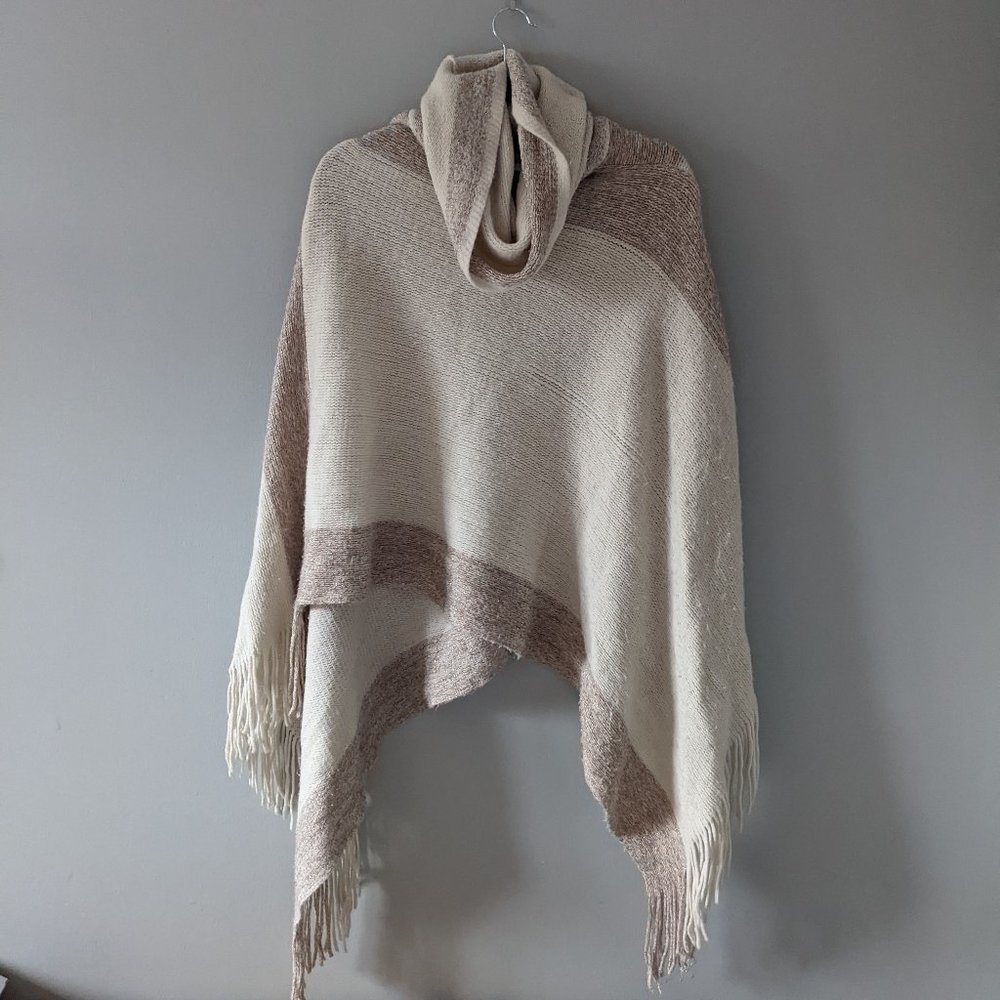 Anthropologie Turtleneck Poncho with Rose Gold